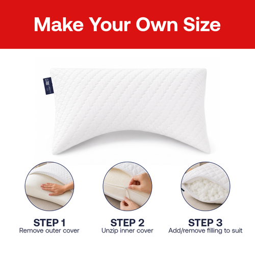 Bamboo Curve Pillow + Extra Foam